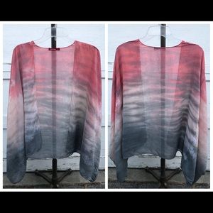Bashara Lesser sz L Coral Gray Tie-Dye Drape